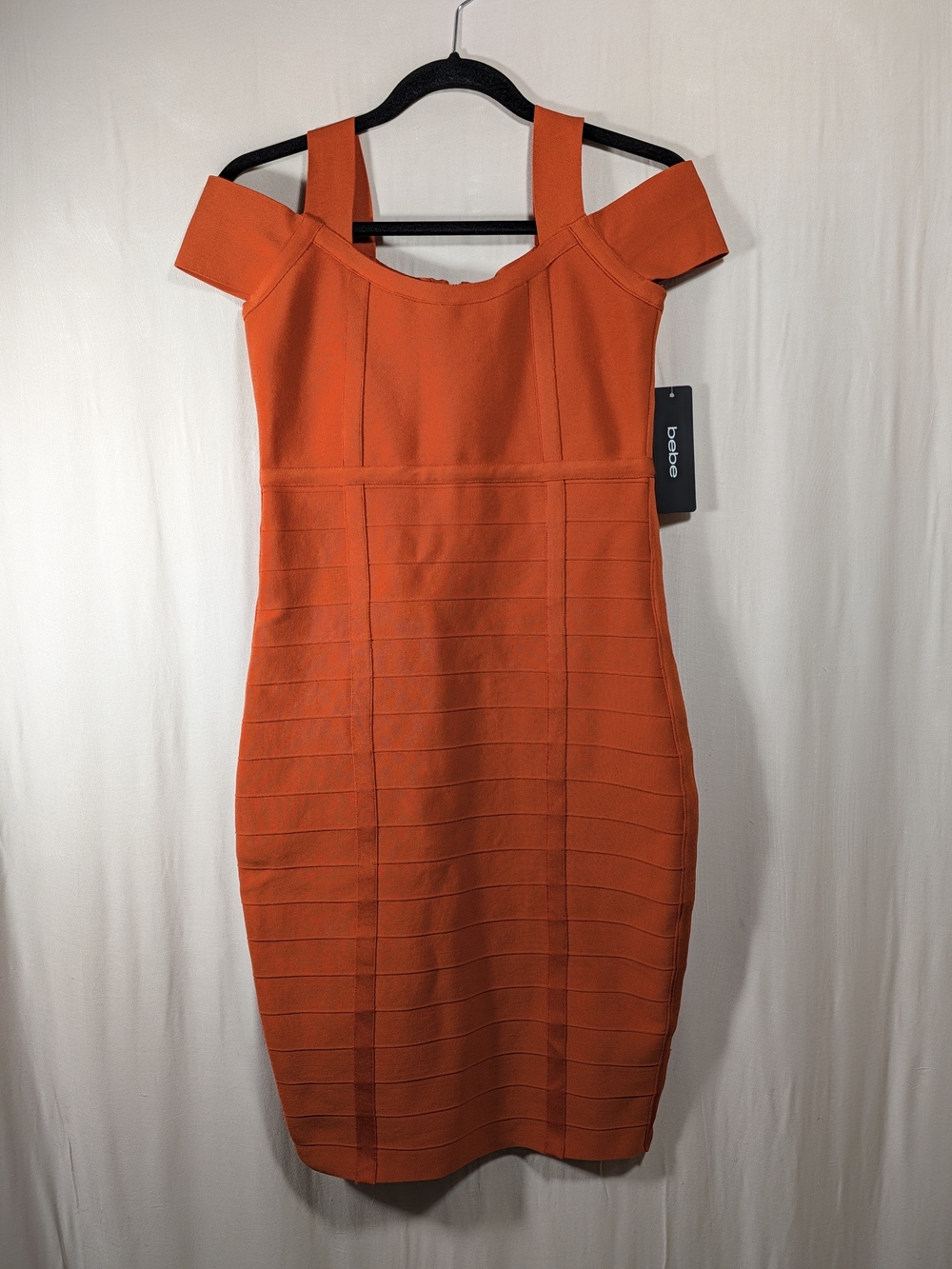 NWT bebe Y2K Orange Bodycon Bandage Dress